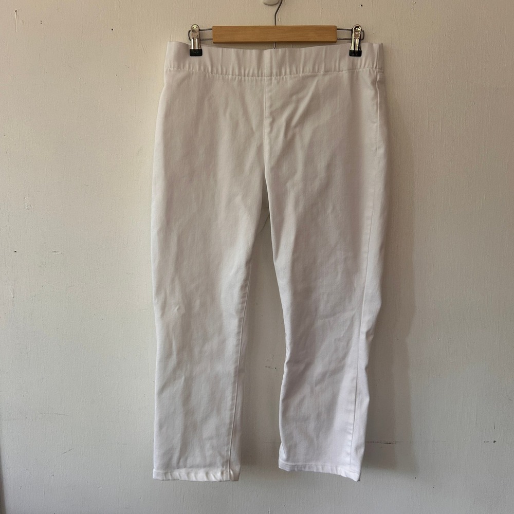 NYDJ Alina Pull On Ankle Jeans Women 10 White Lift Tuck Stretch Denim Casual